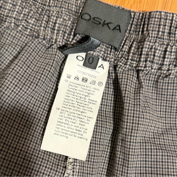 Oska Corduroy Barrel Leg Pants in Grey Check Size 0 - Picture 5 of 14